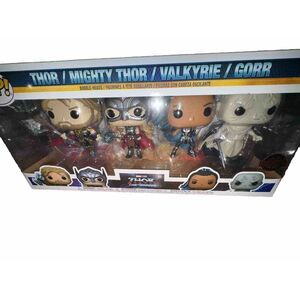 Funko Pop 4 Pack Marvel A1 Thor Love and Thunder Thor Mighty Thor Valkyrie Gorr